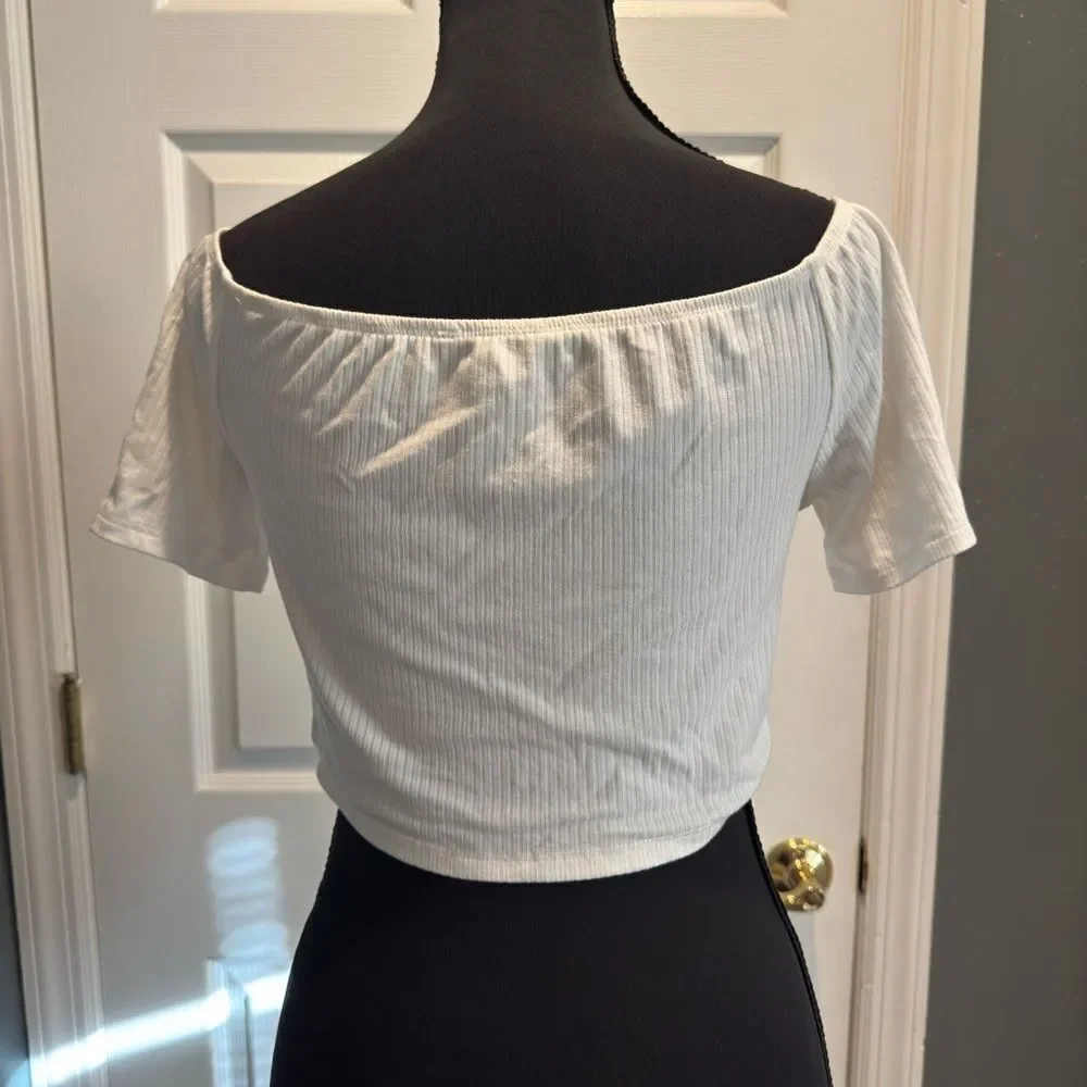 SHEIN White Off-Shoulder Women's Crop Top US 6
